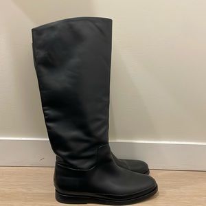 VINCE Black Leather Knee High Boots - Size 8 US